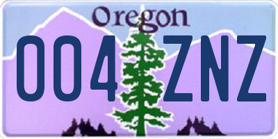 OR license plate 004ZNZ