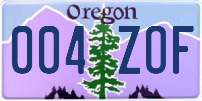 OR license plate 004ZOF