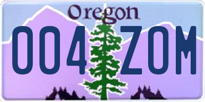 OR license plate 004ZOM