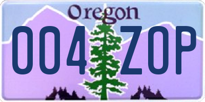 OR license plate 004ZOP