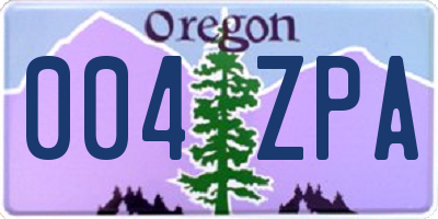OR license plate 004ZPA