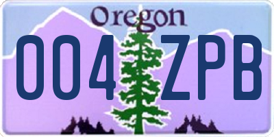OR license plate 004ZPB