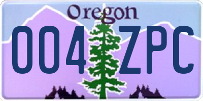 OR license plate 004ZPC
