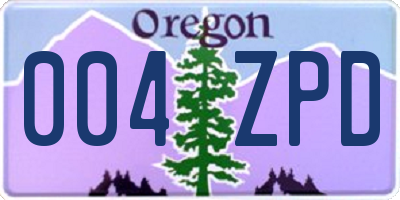 OR license plate 004ZPD
