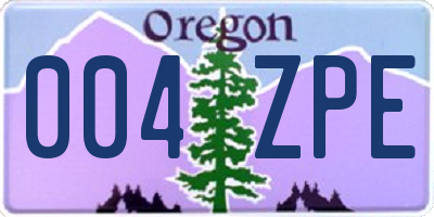 OR license plate 004ZPE