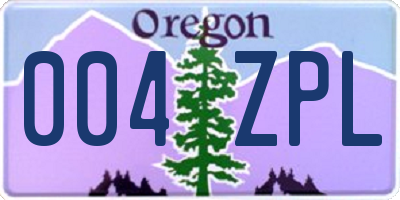 OR license plate 004ZPL