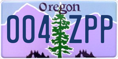 OR license plate 004ZPP