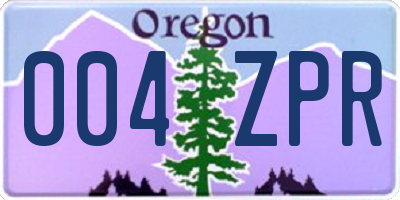 OR license plate 004ZPR