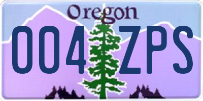 OR license plate 004ZPS