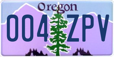 OR license plate 004ZPV