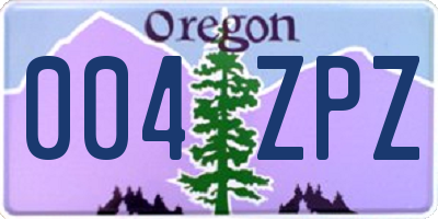 OR license plate 004ZPZ
