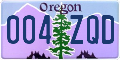OR license plate 004ZQD