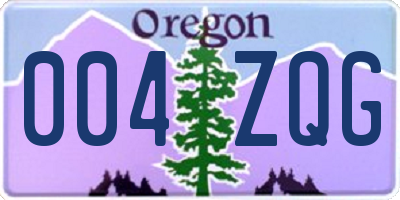 OR license plate 004ZQG