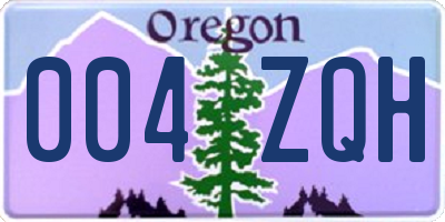 OR license plate 004ZQH