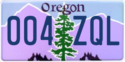 OR license plate 004ZQL