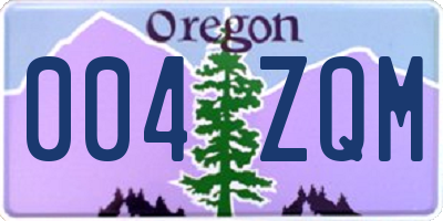 OR license plate 004ZQM