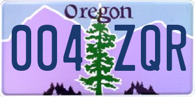 OR license plate 004ZQR