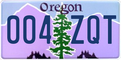 OR license plate 004ZQT