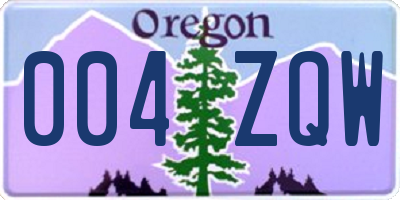 OR license plate 004ZQW