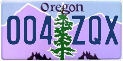 OR license plate 004ZQX