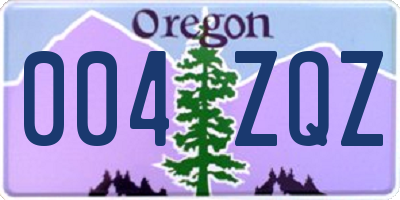 OR license plate 004ZQZ