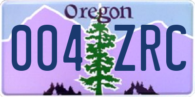 OR license plate 004ZRC