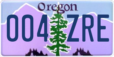 OR license plate 004ZRE