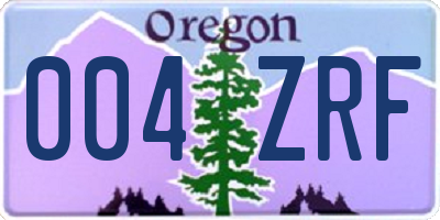 OR license plate 004ZRF