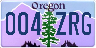 OR license plate 004ZRG