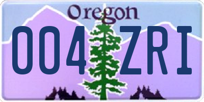 OR license plate 004ZRI