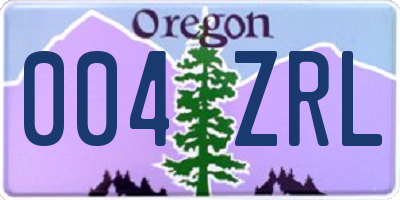OR license plate 004ZRL