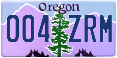 OR license plate 004ZRM