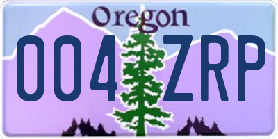 OR license plate 004ZRP