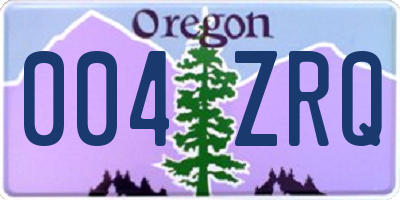 OR license plate 004ZRQ
