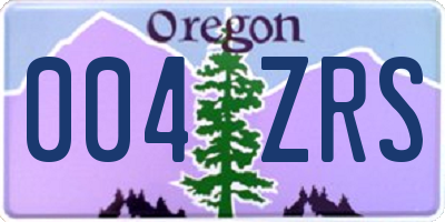 OR license plate 004ZRS