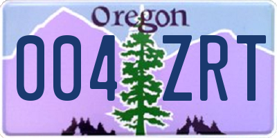 OR license plate 004ZRT