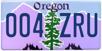 OR license plate 004ZRU
