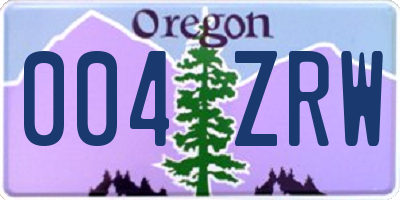 OR license plate 004ZRW