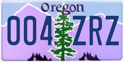 OR license plate 004ZRZ