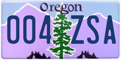 OR license plate 004ZSA