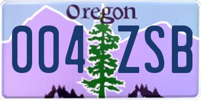 OR license plate 004ZSB