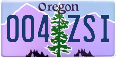 OR license plate 004ZSI