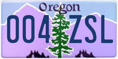 OR license plate 004ZSL