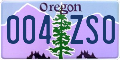 OR license plate 004ZSO