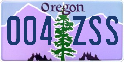 OR license plate 004ZSS