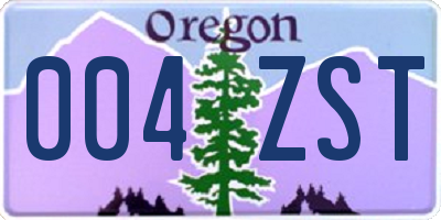 OR license plate 004ZST
