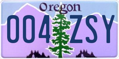 OR license plate 004ZSY