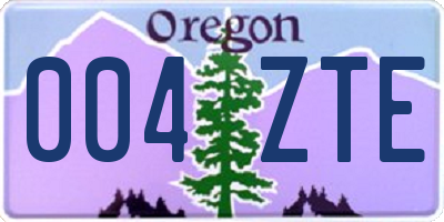 OR license plate 004ZTE