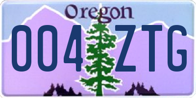 OR license plate 004ZTG