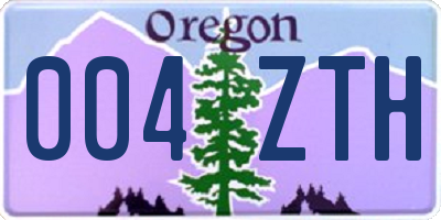 OR license plate 004ZTH